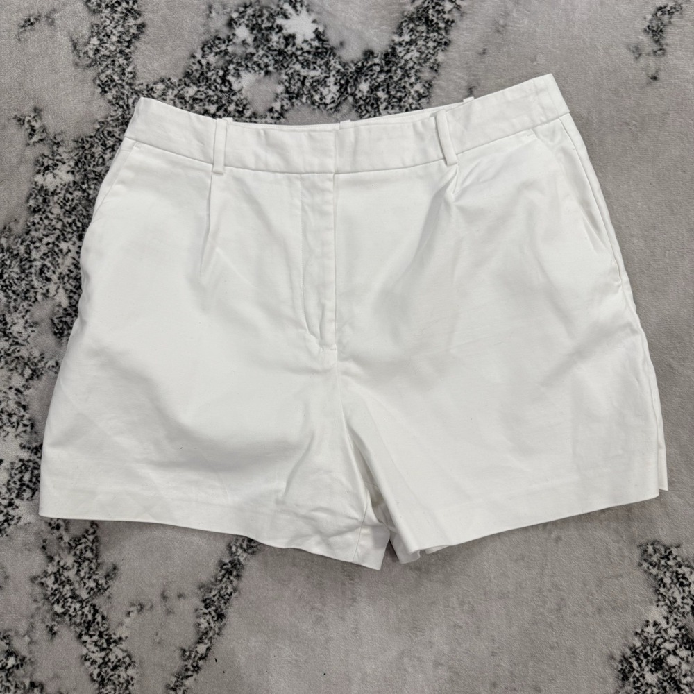 Zara‎ Womens Cotton Blend Dress Shorts Tailored XL Stretch Pleated Front Summer